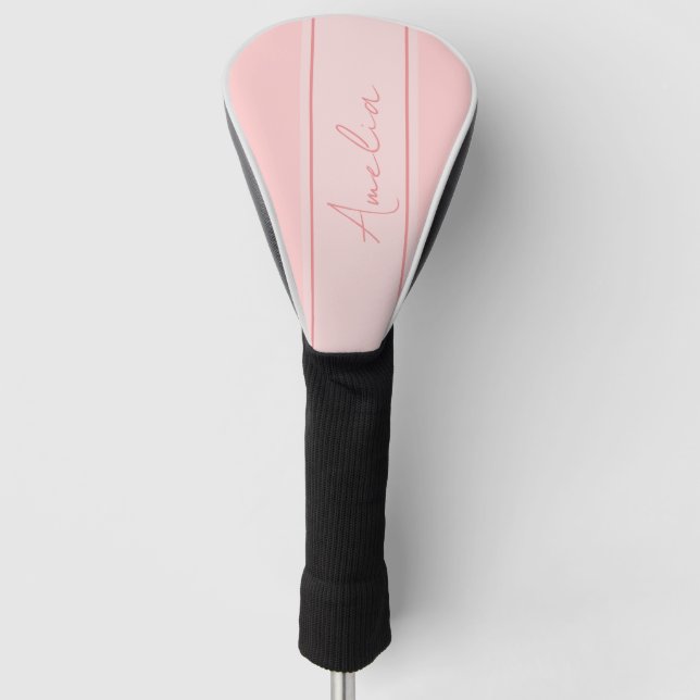 Couvre-club De Golf Style Personnalisé Rose-Noir (Devant)