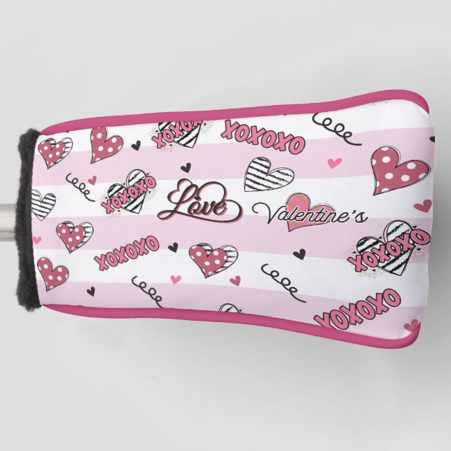 Couvre-club De Golf Style XOXO Valentine's Day (Devant)