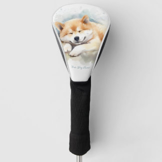 Couvre-club De Golf Super mignon ange dormant chiot akita chien 002