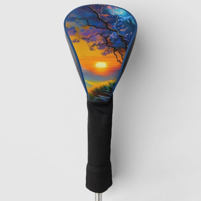 Couvre-club De Golf Superbe lever de soleil sur l'étang (Devant)