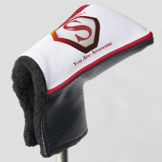 Couvre-club De Golf SuperPapa Blanc+Pipe rouge