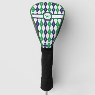 Couvre-club De Golf Sur la couverture à motifs de losanges verte de