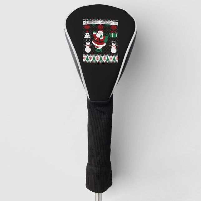Couvre-club De Golf Sweat moche de Noël Kenosha Wisconsin (Devant)