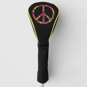 Couvre-club De Golf Symbole de signe de paix en mosaïque multicolore