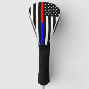 Couvre-club De Golf symbole des pompiers de la police de la ligne roug