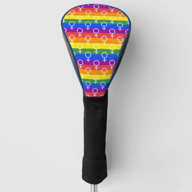 Couvre-club De Golf Symbole féminin Motif arc-en-ciel (Devant)