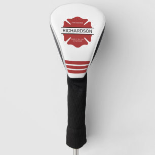 Couvre-club De Golf Symbole logo rouge du pompier personnalisé