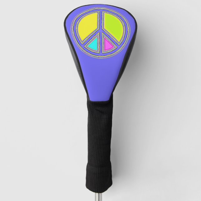 Couvre-club De Golf Symbole PAIX avec des couleurs remplies (Devant)