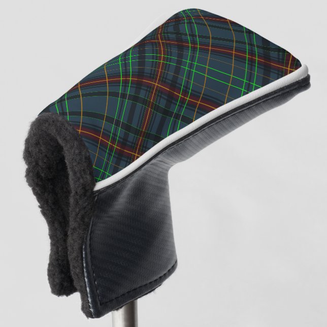 Couvre-club De Golf Tartan en bleu, orange, vert... (Devant 3/4)