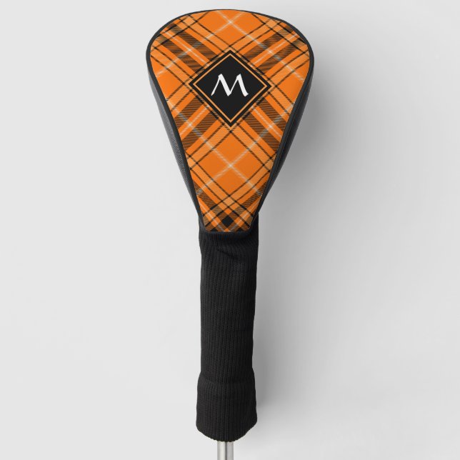 Couvre-club De Golf Tartan orange d'Halloween (Devant)