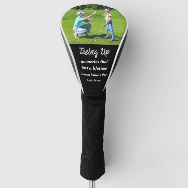 Couvre-club De Golf Tee Up Souvenirs Fête des pères cadeau photo (Devant)
