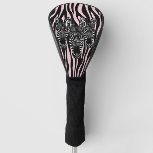 Couvre-club De Golf Tendance Zebra Herd sur Zebra Imprimer rose