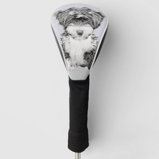 Couvre-club De Golf Terrier tibétain peignant - art original mignon de (Devant)