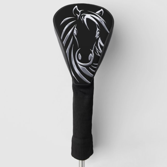 Couvre-club De Golf Tête de cheval en argent (Devant)