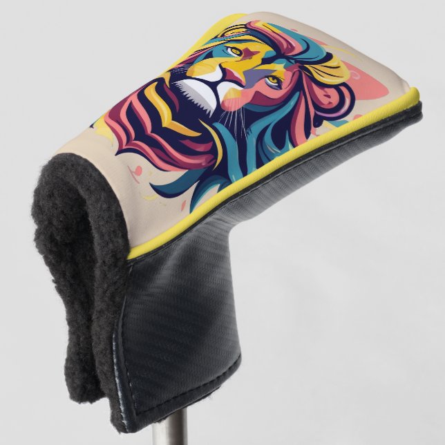 Couvre-club De Golf Tête de lion Abstraite (Devant 3/4)