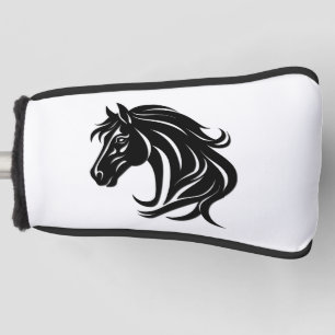 Couvre-club De Golf Tête de magnifique cheval noir  