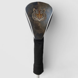 Couvre-club De Golf Tête de tigre, visage, look cuir