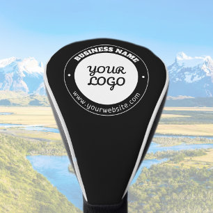 Couvre-club De Golf Texte circulaire modifiable et Modèle de logo télé