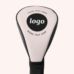 Couvre-club De Golf Texte de logo simple Entreprise Promotionnel Rose 