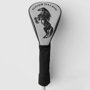 Couvre-club De Golf Texte Personnalisé Cheval Golf Tête Couverture