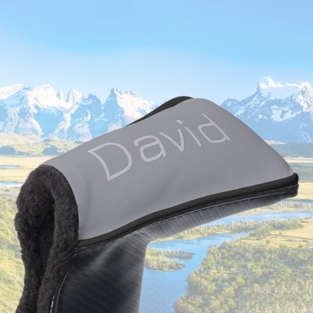 Couvre-club De Golf Texte simple à 3 dimensions | Gray (Créateur téléchargé)