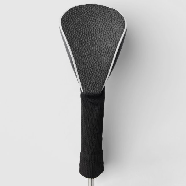 Couvre-club De Golf Texture en cuir noir (Devant)