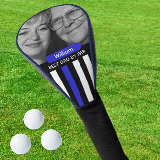 Couvre-club De Golf Thin Blue Line, Meilleur Papa, Photo, Monogramme,
