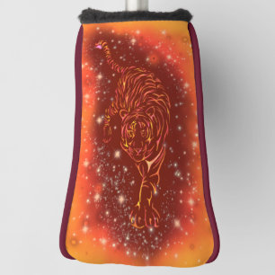 Couvre-club De Golf Tiger Golf Tête Couverture En Galaxie Starry Night