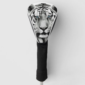 Couvre-club De Golf Tiger Noir et Blanc Bleu yeux