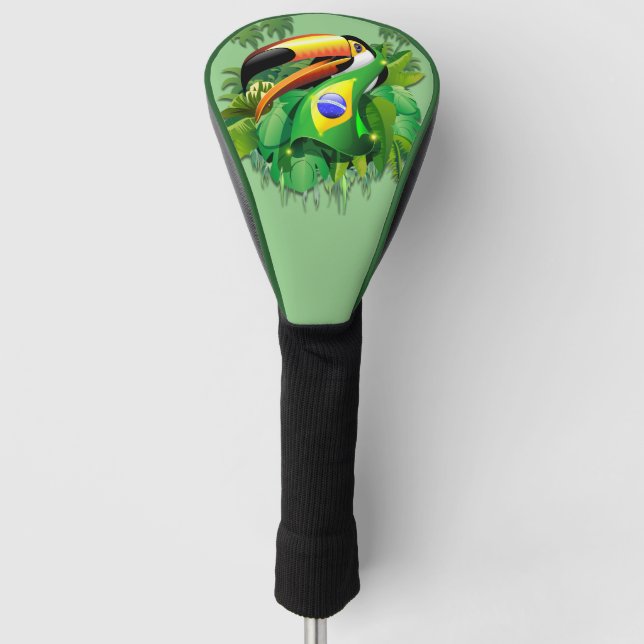 Couvre-club De Golf Toco Toucan avec drapeau brésilien (Devant)
