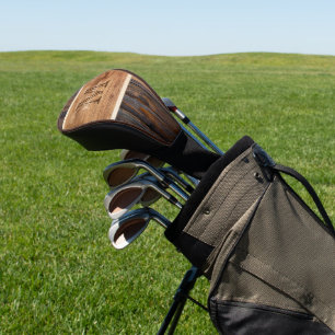 Couvre-club De Golf Tonte en bois rustique Brown couverture de tête de