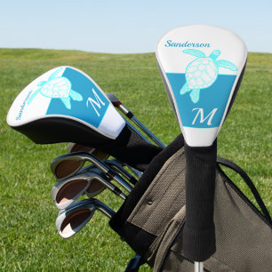 Couvre-club De Golf Tortue côtière bleu Turquoise blanc