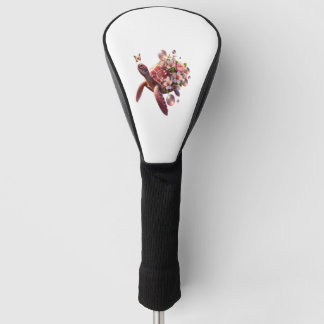 Couvre-club De Golf Tortue de mer Florale Boho, Fleur rose
