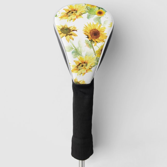 Couvre-club De Golf Tournesol aquarelle (Devant)