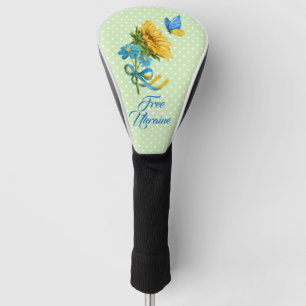Couvre-club De Golf Tournesol et papillon Ukraine soutien