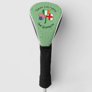 Couvre-club De Golf Trèfle personnalisé américano-irlandais
