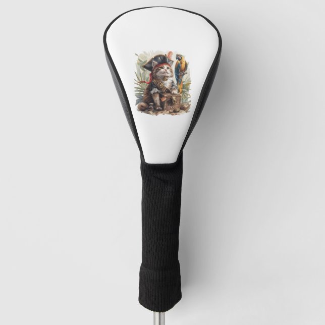 Couvre-club De Golf Trésor de chat pirate (Devant)