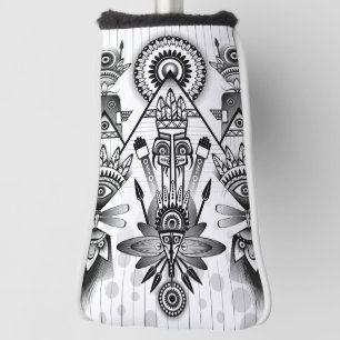 Couvre-club De Golf Tribal autochtone Abstrait