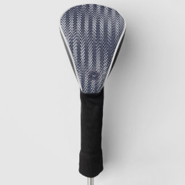Couvre-club De Golf Trippy Abstrait noir & blanc rayures, Monogramme