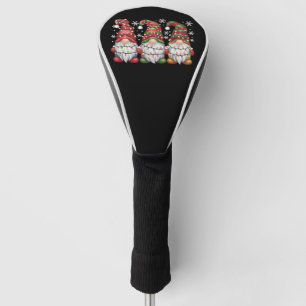 Couvre-club De Golf Trois Buffles Gnomes Plaid Red Christmas