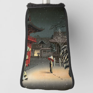 Couvre-club De Golf Tsuchiya Koitsu - Neige au temple de Nezu