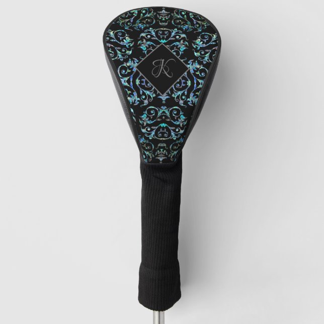 Couvre-club De Golf Turquoise Pearl Motif Monogrammé (Devant)