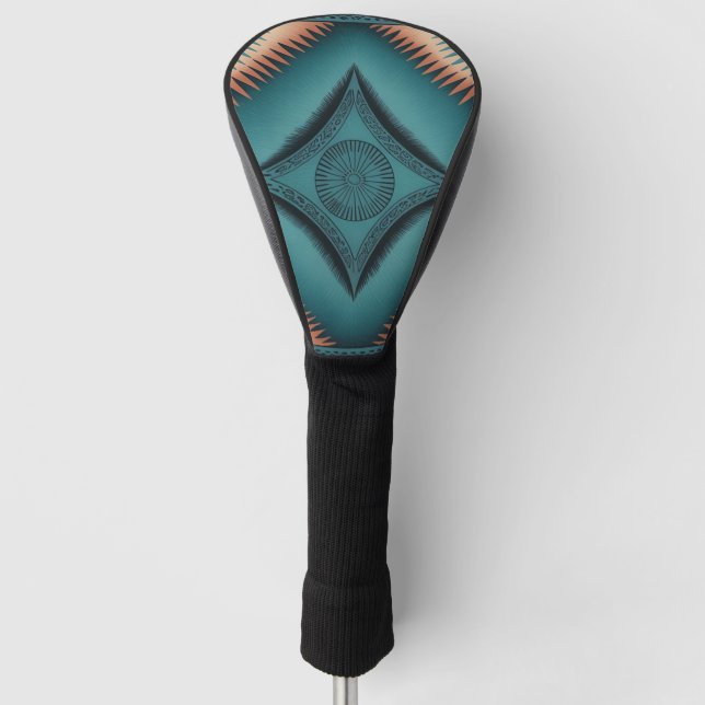 Couvre-club De Golf Turquoise Sunburst de Navajo Peach (Devant)