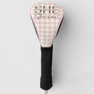 Couvre-club De Golf Typographie de citation inspirante Gingham