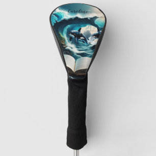 Couvre-club De Golf Un bain à vapeur Orca dans la vague.
