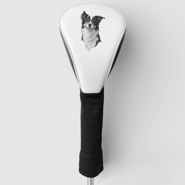Couvre-club De Golf Un chien mignon Bordure Collie (Devant)