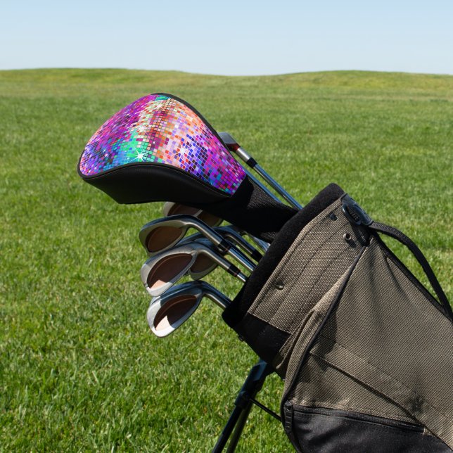 Couvre-club De Golf Une discothèque colorée miroite les carrés et scin (In Situ)