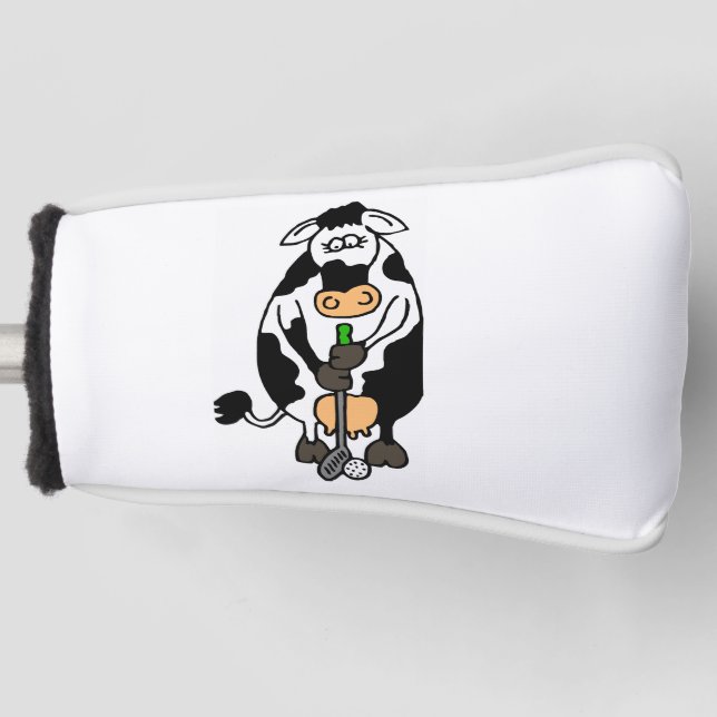 Couvre-club De Golf Une vache qui joue au golf (Devant)