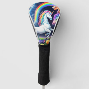 Couvre-club De Golf Unicorne arc-en-ciel une