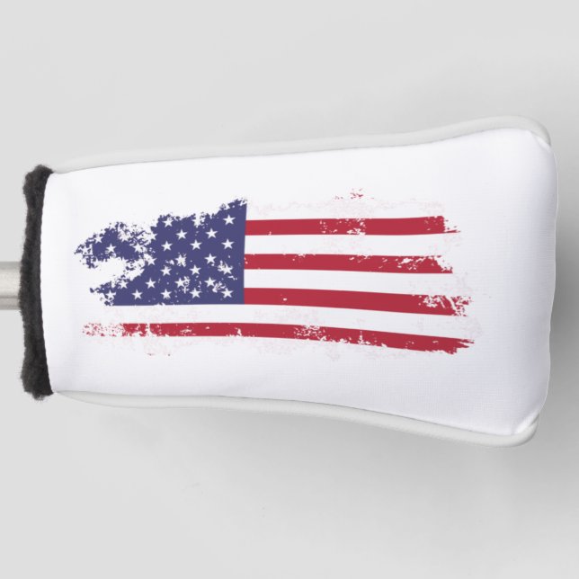 Couvre-club De Golf * USA AP16 Golf Patriotic Grunge Drapeau Housse (Devant)